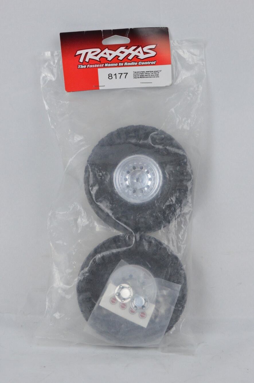Traxxas 8177 Trail Tires Wheels 1.9" Chrome Assembled Glued RC